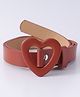 Pine Kids Free Size Belt with Heart Shape Buckle - Brown