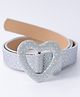 Pine Kids Free Size Belt with Heart Shape Buckle - Silver