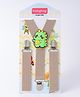 Babyhug Free Size Suspender With Dino Applique - Khaki