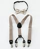 Babyhug Bow and Suspender Set - Light Khaki