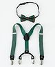 Babyhug Free Size Floral Printed Bow & Suspender Set - Green