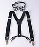 Babyhug Free Size Bow and Suspender Set - Black
