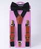 Pine Kids Free Size Bow & Suspender Set - Black & Brown