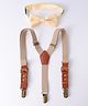Pine Kids Free Size Bow & Suspender Set - Khaki & Brown