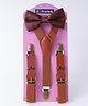 Pine Kids Free Size Bow & Suspender Set - Brown