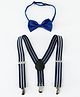Babyhug Bow & Suspender Set with Stripes Free Size - Blue