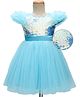 Mark & Mia Woven Cap Sleeves Party Dress With Sequinned Yoke - Light Blue