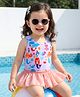 Babyhug Sleeveless Frock Swimsuit With Mermaid Print - Light Blue