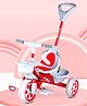 Tondu Kids Tricycle with Parental Control, Safety Belt, EVA Wheels & Storage - Toddler Trike (Red)