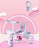 Tondu Kids Tricycle with Parental Control, Safety Belt, EVA Wheels & Storage - Toddler Trike (Pink)