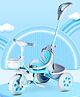 Tondu Kids Tricycle with Parental Control, Safety Belt, EVA Wheels & Storage - Toddler Trike (Blue)