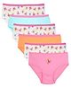 Charm n Cherish Cotton Pack Of 6 Solid & Butterflies Printed Panties - Pink Orange & Blue