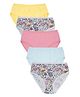 Charm n Cherish Cotton Pack Of 5 Solid & Unicorn Printed Panties - Blue Pink & Yellow