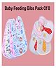 Joy Buzz Waterproof Feeding Bibs with Snap Button Closure Tie Print Pack of 8- Multicolour