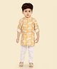 little desi Pure Cotton Woven Full Sleeves Abstract Printed Kurta Pyjama Set - Gold
