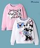 HoneyHap Disney Terry Knit Oversize Drop Shoulder Full Sleeves Sweatshirts With Minnie & Friends Graphics Pack Of 2 - Multi Colour