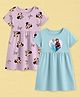 Nap Chief Pure Cotton Disney Featuring Pack Of 2 Half Sleeves Characters Printed Dress - Pink & Blue