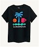 Guugly Wuugly Super Soft Combed Compact Cotton Knit Half Sleeves Skin Friendly Sundream Text Printed Tee - Black
