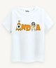 Guugly Wuugly Super Soft Combed Compact Cotton Knit Skin Friendly Half Sleeves India Text & Space Theme Printed Tee - White