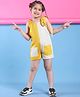 BaawRi Cotton Woven Sleeveless Colour Blocked & Polka Dots Printed Jumpsuit - Off White & Yellow