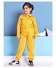 BaawRi Cotton Woven Full Sleeves Polka Dots Printed Bomber Jacket With Coordinating Pant Set - Yellow