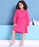 BaawRi Cotton Lycra Knit Full Sleeves Stud Embellished Dress - Pink