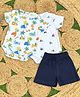 The Mom Store Cotton Half Sleeves Beach Theme & Vehicles Printed Onesies & Shorts Set - Multi Colour