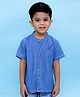 The Mom Store Cotton Chambray Solid Shirt - Light Blue