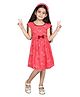 Funshine Rayon Cap Sleeves Floral Motifs Printed Dress - Red