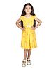 Funshine Rayon Cap Sleeves Floral Motifs Printed Dress - Yellow