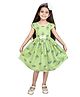Funshine Rayon Cap Sleeves Floral Motifs Printed Dress - Green