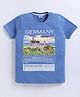 Kidcity Cotton Sinker Half Sleeves Germany Text Printed Tee - Light Blue