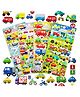 FunBlast Vehicle Theme 3D PVC Stickers Set  4 Sheets Random Design