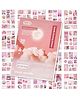 FunBlast Retro Decorative Stickers Booklet- 20 Sheets/240+Pcs Pink