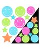 FunBlast Glow in The Dark Radium Star & Smile Shaped Decoration Stickers 10 Pcs Multicolor
