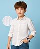 Arias 100% Cotton Woven Full Sleeves Seersucker Stripped Shirt - White