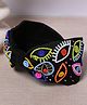 Funkrafts Eye Shaped Beaded Turban Hair Band - Black