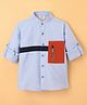 Rikidoos Full Sleeves Solid Pocket Detailed Shirt - Light Blue