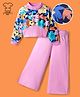OLLINGTON ST. Cotton Printed Full Sleeves Sweatshirt & Flared Pant Set - Multicolor