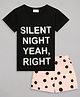Sheer Love Cotton Jersey Half Sleeves Silent Night Yeah Right Text & Polka Dots Printed Night Suit Set - Black & Pink