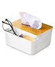 FunBlast Plastic Tissue Box Holder with Compartment & Bamboo Cover