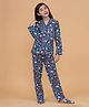 Piccolo Cotton Woven Full Sleeves Space Theme Printed Coordinating Shirt & Pajama Set - Blue