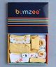 BUMZEE Cotton Half Sleeves Clothing Gift Set with Butterfly & Heart Print Pack of 9 - Yellow & White