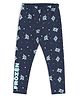 Nautinati Cotton Disney Frozen Featuring Typography Printed Leggings - Navy Blue