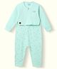 Nauti Nati Cotton Full Sleeves Stars Printed Jumpsuit - Green