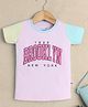 BUMZEE Cotton Knit Half Sleeves Brooklyn Printed T-Shirt - Pink