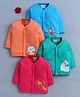 BUMZEE Cotton Knit Full Sleeves Animal Printed Jablas Pack of 4 - Multicolor