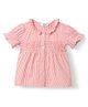 Nauti Nati Cotton Half Puffed Sleeves Striped Top - Orange
