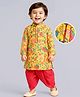 EARTHY TOUCH Woven Full Length Floral Printed Kurta & Dhoti Set - Yellow