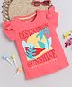 BABY NATION Cotton Half Sleeves Beach Theme Printed Top - Orange